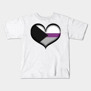 Large Vector Heart in Demisexual Pride Flag Colors Kids T-Shirt